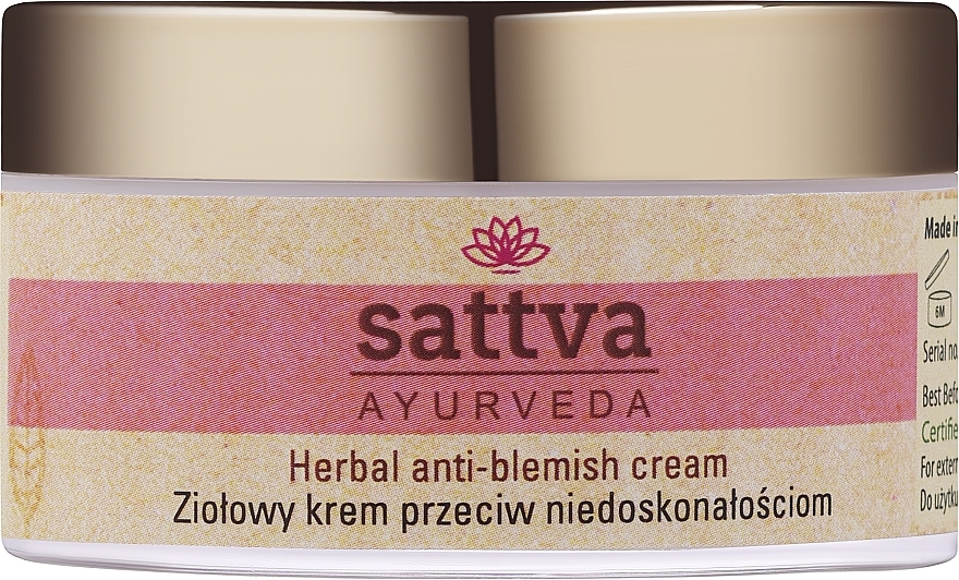 Ziołowy krem przeciw niedoskonałościom skóry - Sattva Ayurveda — Zdjęcie N1