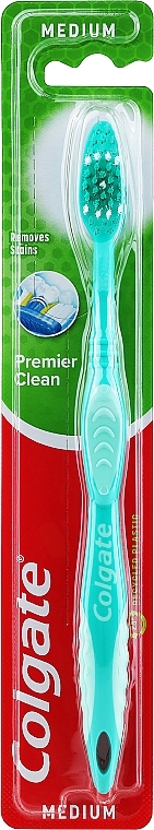 Szczoteczka do zębów Premier, średnio twarda №2, turkusowa - Colgate Premier Medium Toothbrush — Zdjęcie N1