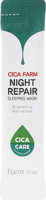 Rewitalizująca maska na noc z centellą azjatycką - FarmStay Cica Farm Night Repair Sleeping Mask — Zdjęcie N1