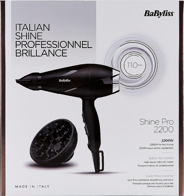 PRZECENA! Suszarka do włosów 6713DE - BaByliss Shine Pro 2100 2200 W Black * — Zdjęcie N2