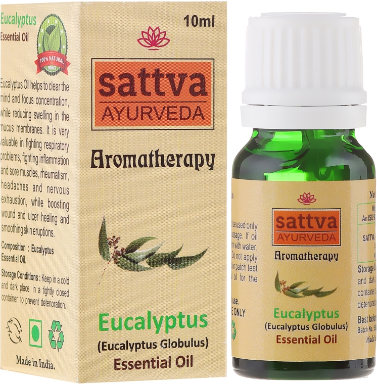 Olejek eukaliptusowy - Sattva Ayurveda Aromatherapy Eucalyptus Essential Oil — Zdjęcie N1