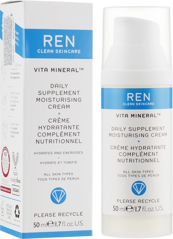 Suplementacyjny nawilżający krem do każdego rodzaju skóry - Ren Vita Mineral Daily Supplement Moisturising Cream — Zdjęcie N1