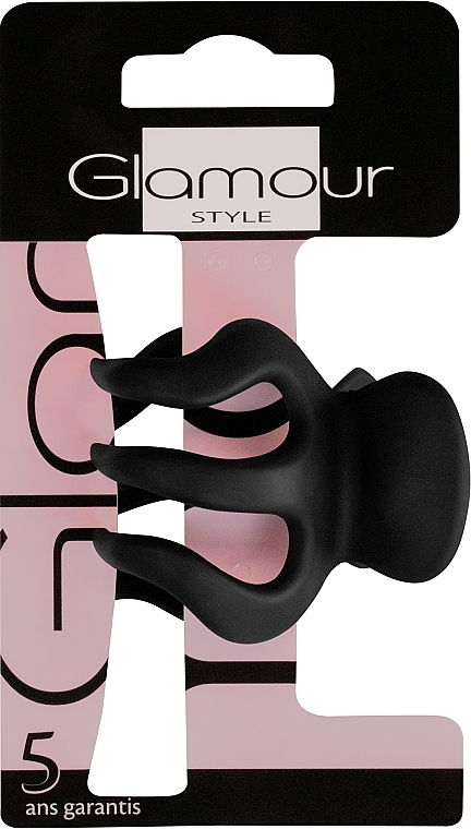 Spinka do włosów, 417183, czarna z matowym wykończeniem - Glamour — Zdjęcie N2