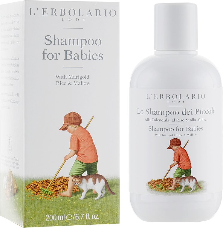 Szampon do włosów dla dzieci z nagietkiem, ryżem i malwą - L'Erbolario Shampoo For Babies — Zdjęcie N1