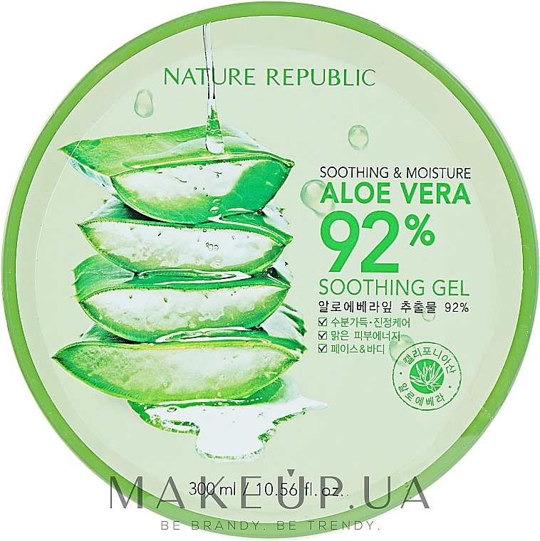 Kojący żel aloesowy do twarzy i ciała - Nature Republic Soothing & Moisture Aloe Vera 92% Soothing Gel — Zdjęcie N3