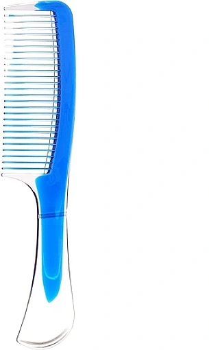 Grzebień do włosów z półprzezroczystą rączką, niebieski - Inter-Vion — Zdjęcie N1