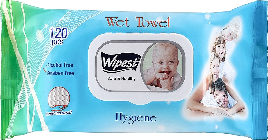 Chusteczki dla niemowląt Hygiene, 120 szt. - Wipest Safe & Healthy Wet Towel — Zdjęcie N1