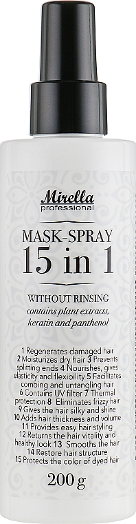 Natychmiastowa maska w sprayu 15 w 1 - Mirella Style Volumizing Spray