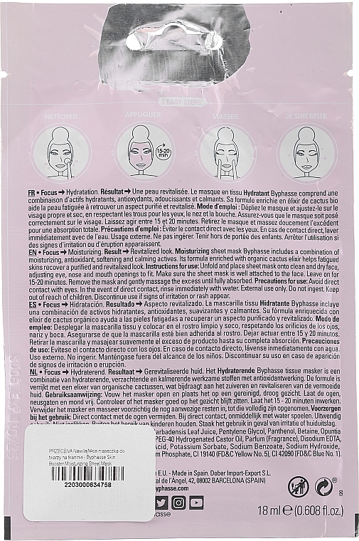 PRZECENA! Nawilżająca maseczka do twarzy na tkaninie - Byphasse Skin Booster Moisturizing Sheet Mask * — Zdjęcie N1