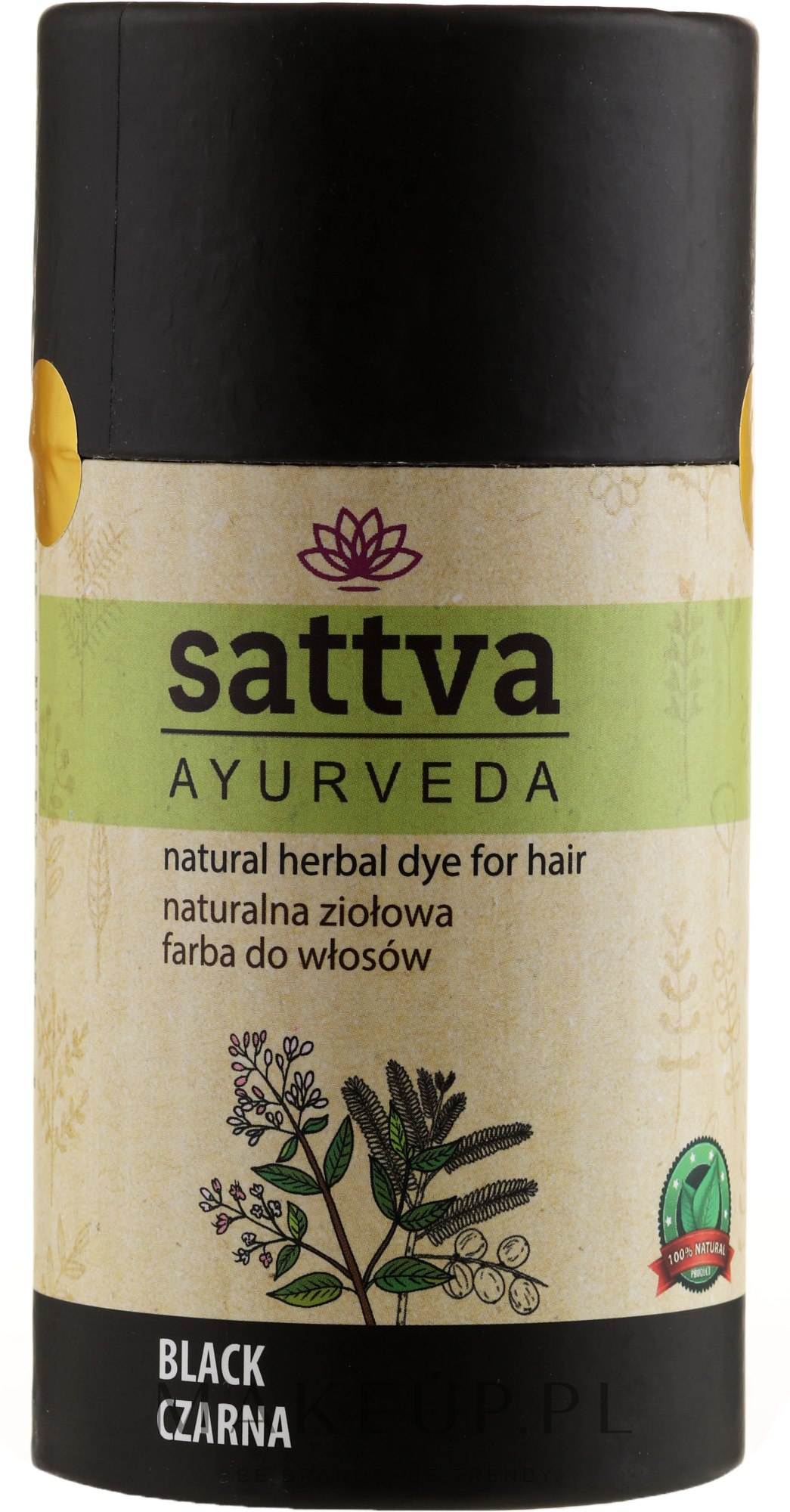 Naturalna ziołowa farba do włosów - Sattva Ayurveda — Zdjęcie Black