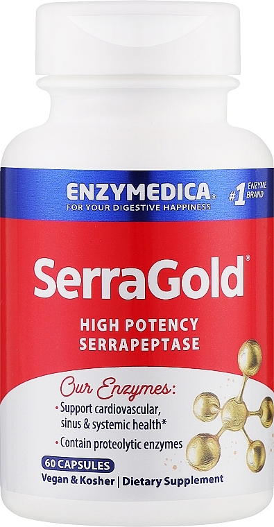 Suplement diety Serrapeptaza na serce - Enzymedica SerraGold — Zdjęcie N1