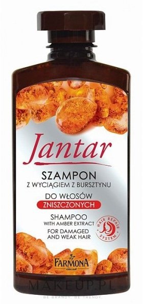 Szampon z wyciągiem z bursztynu do włosów zniszczonych - Farmona Jantar Shampoo — Zdjęcie 330 ml