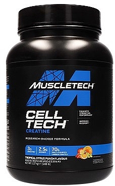 Suplement diety Kreatyna, cytrusy tropikalne - Muscletech Cell-Tech Creatine Tropical Citrus Punch — Zdjęcie N2
