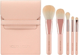 Zestaw pędzli do makijażu, różowy - Holika Holika Nudrop Mini Brush Set — Zdjęcie N1