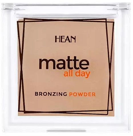 Matowy bronzer do konturowania twarzy - Hean Matte All Day Bronzing Powder — Zdjęcie N1