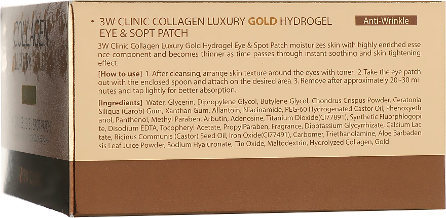 Kolagenowe płatki pod oczy - 3w Clinic Collagen & Luxury Gold Eye Patch — Zdjęcie N5