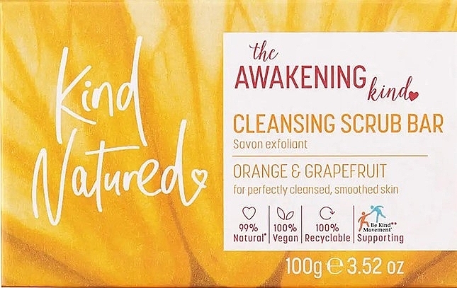 Peeling do ciała Grejpfrut & Pomarańcza - Kind Natured Awaken Body Scrub Bar — Zdjęcie N1