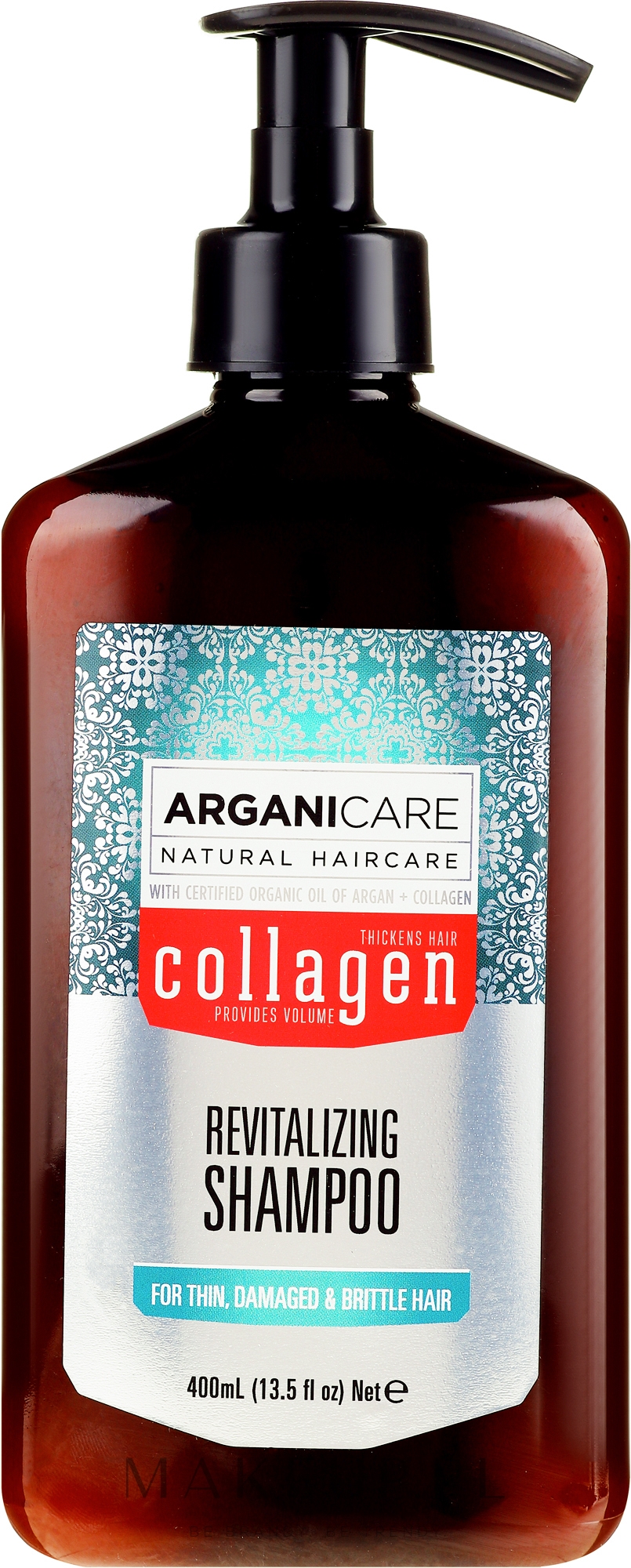 Szampon z kolagenem do osłabionych włosów - Arganicare Collagen Revitalizing Shampoo — Zdjęcie 400 ml
