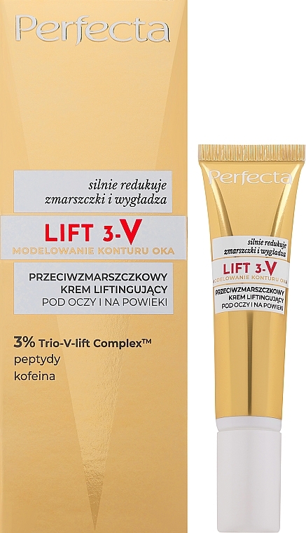 Przeciwzmarszczkowy krem liftingujący pod oczy i na powieki - Perfecta Lift 3-V 3% Trio-V-Lift Complex — Zdjęcie N2