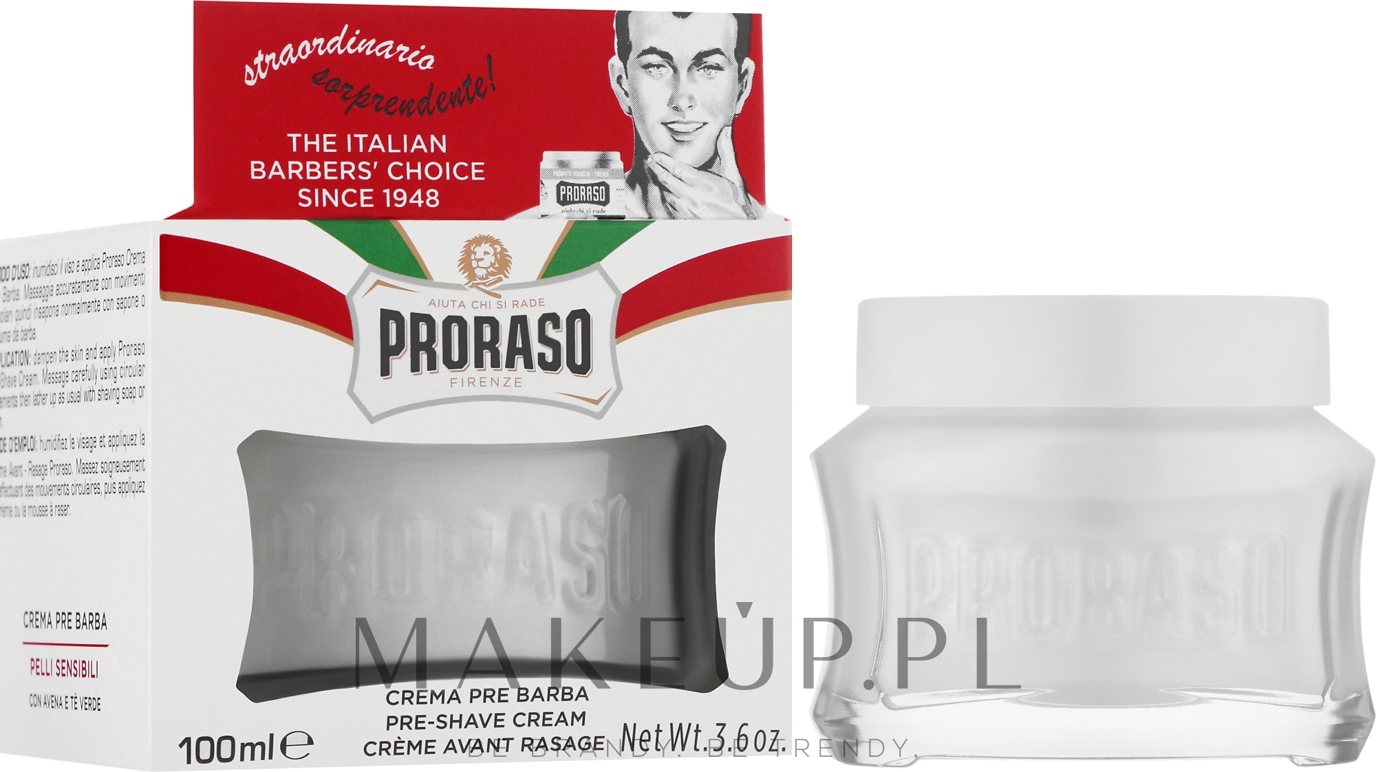Krem przed goleniem do skóry wrażliwej - Proraso White Pre Shaving Cream — Zdjęcie 100 ml