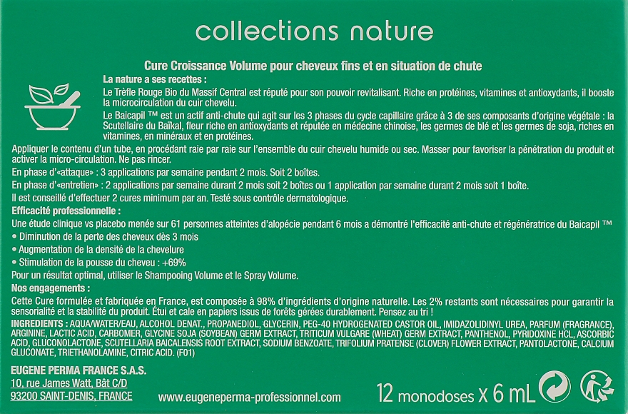 Kompleks przeciw wypadaniu włosów - Eugene Perma Collections Nature Cure Croissance Volume — Zdjęcie N3