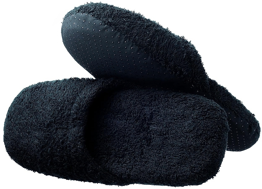 Kapcie męskie, czarne - Hydrea London Luxury Cotton Slippers — Zdjęcie N2