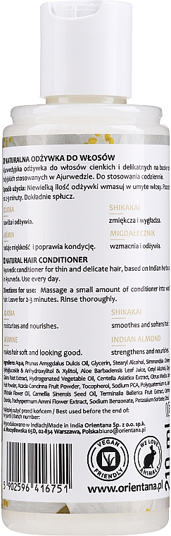 Ajurwedyjska odżywka do włosów Jaśmin i migdałecznik - Orientana — Zdjęcie N2