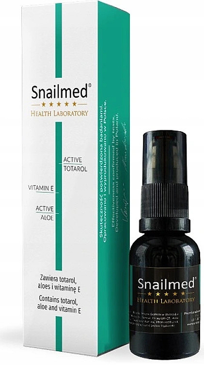 Regenerujące serum do twarzy z aloesem i totarolem - Snailmed Health Laboratory — Zdjęcie N1