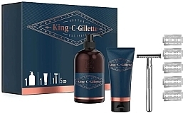 Zestaw - Gillette King C. (sh/gel/350ml + shav/gel/150ml + razor/1pcs + razors/5pcs) — Zdjęcie N2