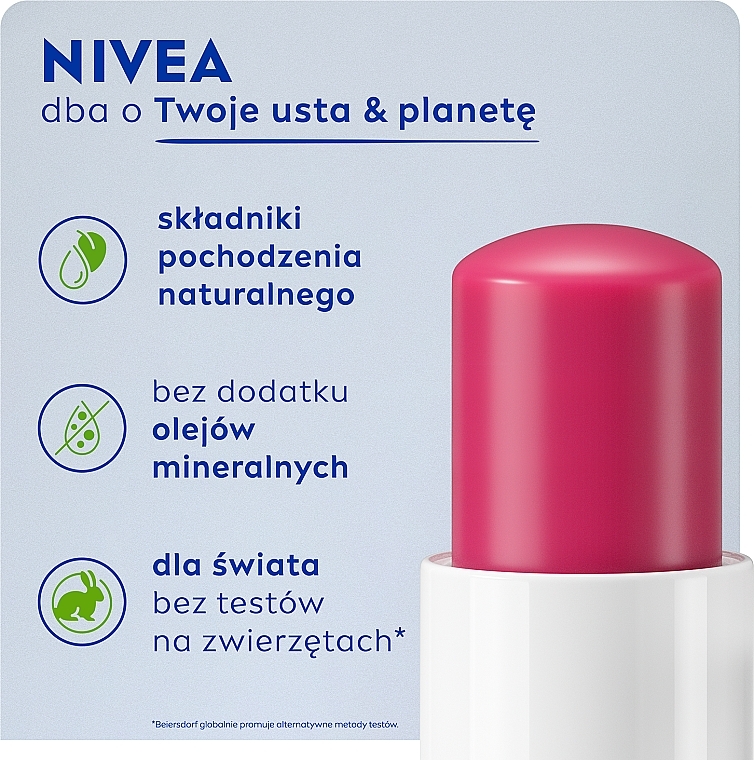 PRZECENA! Pielęgnująca pomadka do ust Wiśnia - NIVEA Fruity Shine Cherry Lip Balm * — Zdjęcie N8