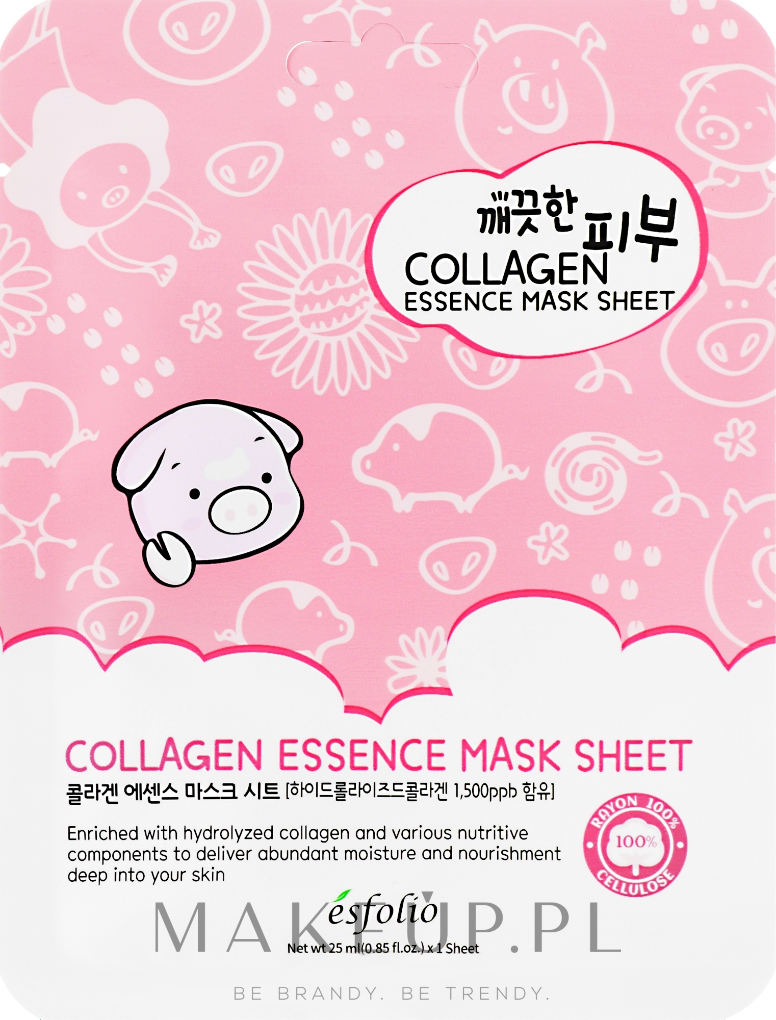 Maska w płachcie do twarzy z ekstraktem z kolagenu - Esfolio Pure Skin Colagen Essence Mask Sheet — Zdjęcie 25 ml