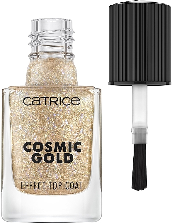 Top coat do paznokci z efektem kosmicznego złota - Catrice Cosmic Gold Effect Celestial Light Top Coat — Zdjęcie N1