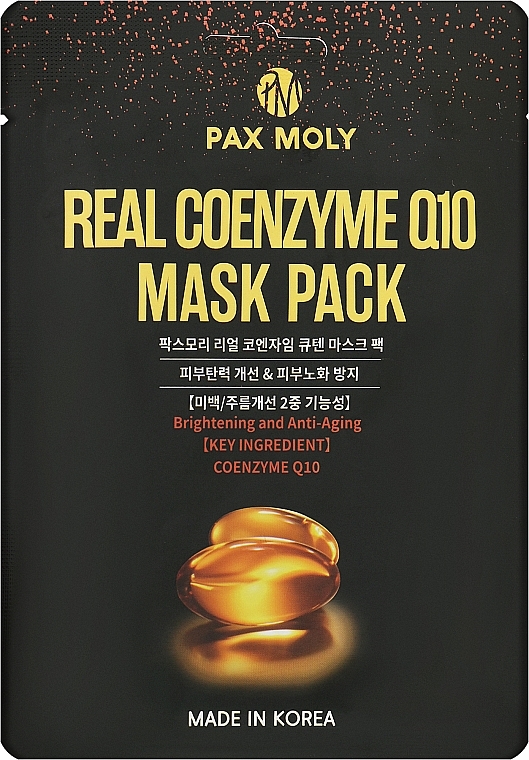Maska w płachcie z keonzymem - Pax Moly Real Coenzyme Q10 Mask Pack — Zdjęcie N1