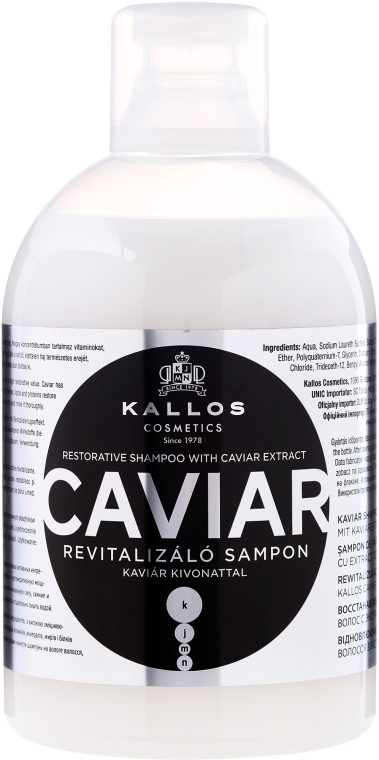 Szampon rewitalizujący z ekstraktem z kawioru - Kallos Cosmetics Restorative Shampoo With Caviar Extract