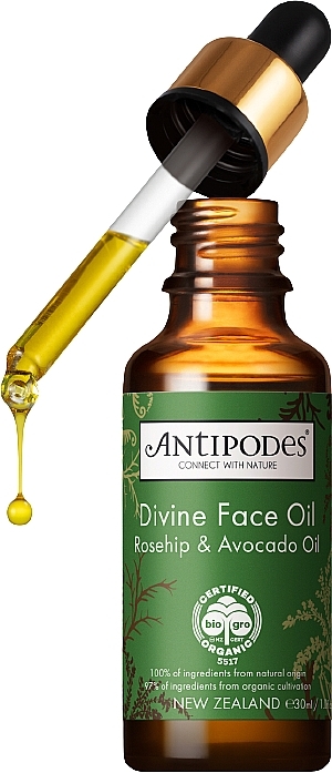Olejek do twarzy Dzika róża i awokado - Antipodes Divine Avocado & Rosehip Face Oil — Zdjęcie N2