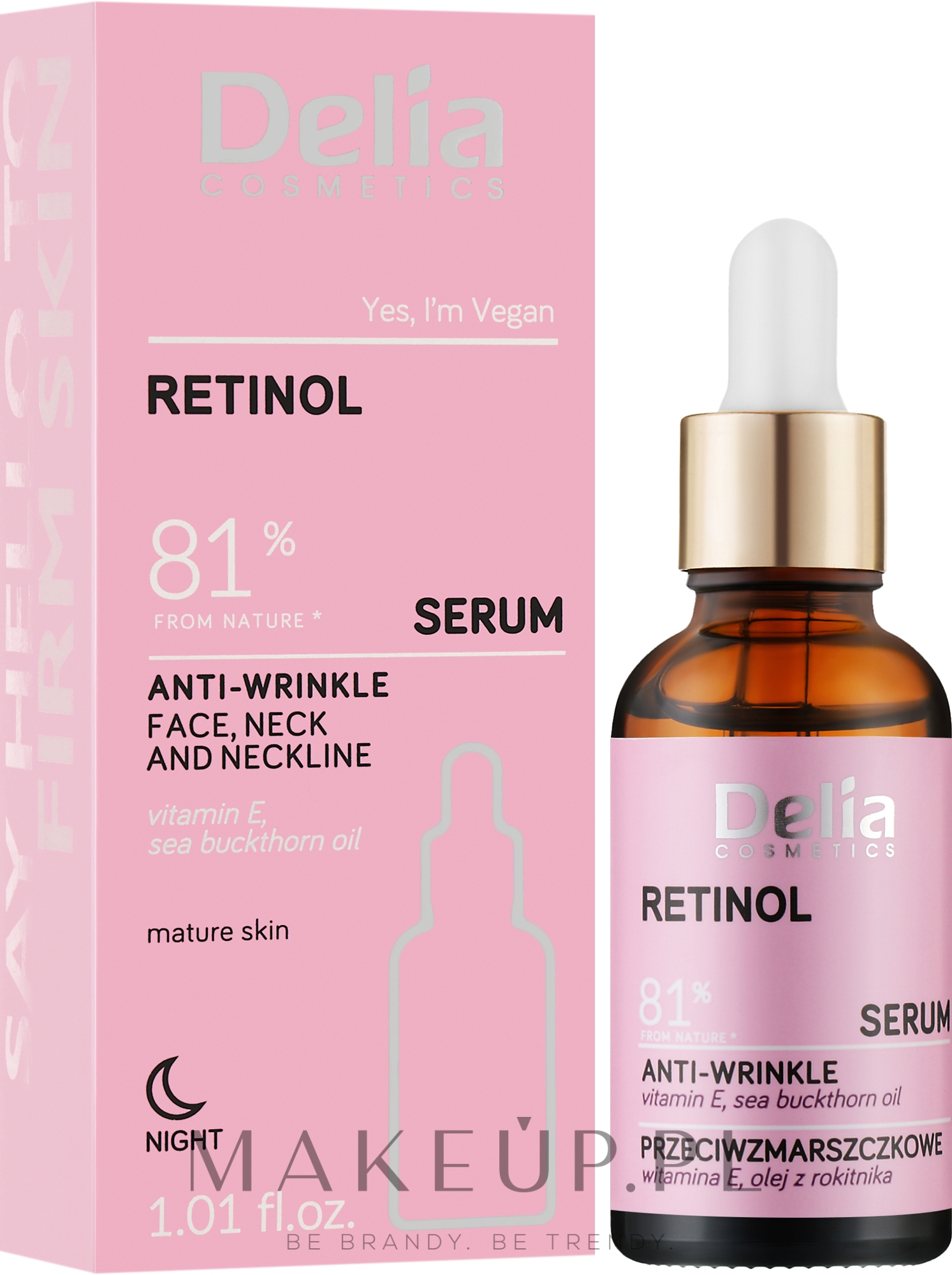 Przeciwzmarszczkowe serum do twarzy, szyi i dekoltu z retinolem - Delia Retinol Serum  — Zdjęcie 30 ml