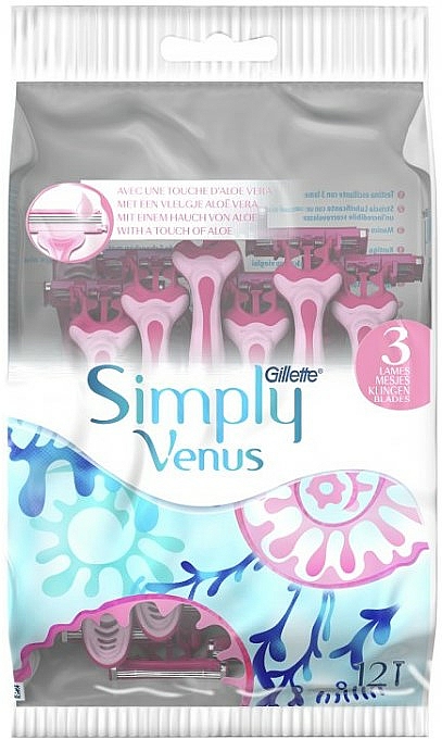Jednorazowe maszynki do golenia - Gillette Venus 3 Simply — Zdjęcie N1