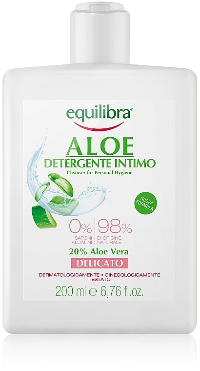 Delikatny żel do higieny intymnej - Equilibra Aloe Gentle Cleanser For Personal Hygiene — Zdjęcie N3