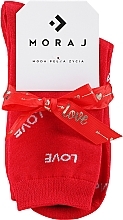 Skarpetki prezentowe z serduszkami, czerwone - Moraj Love — Zdjęcie N1