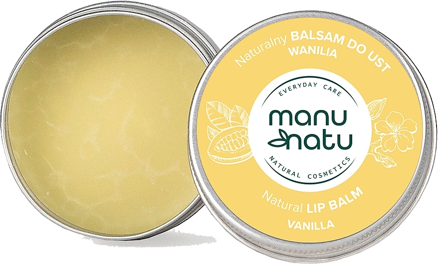 PREZENT! Waniliowy balsam do ust - Manu Natu Natural Vanilla Lip Balm — Zdjęcie N1