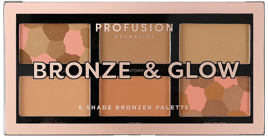 Paleta do makijażu twarzy - Profusion Cosmetics Bronze & Glow 6 Shade Bronzer Palette — Zdjęcie N1