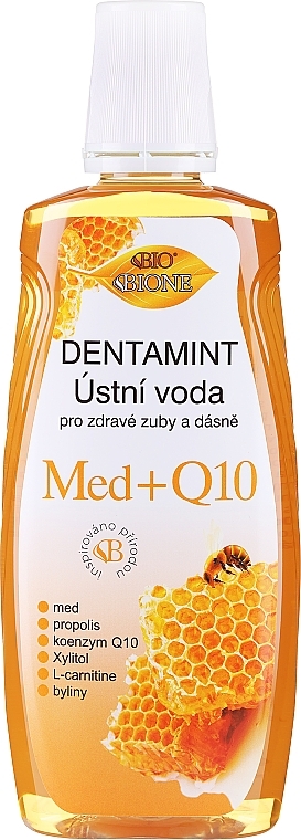 Płyn do płukania jamy ustnej z mleczkiem pszczelim i propolisem - Bione Cosmetics Dentamint Mouthwash Honey + Propolis