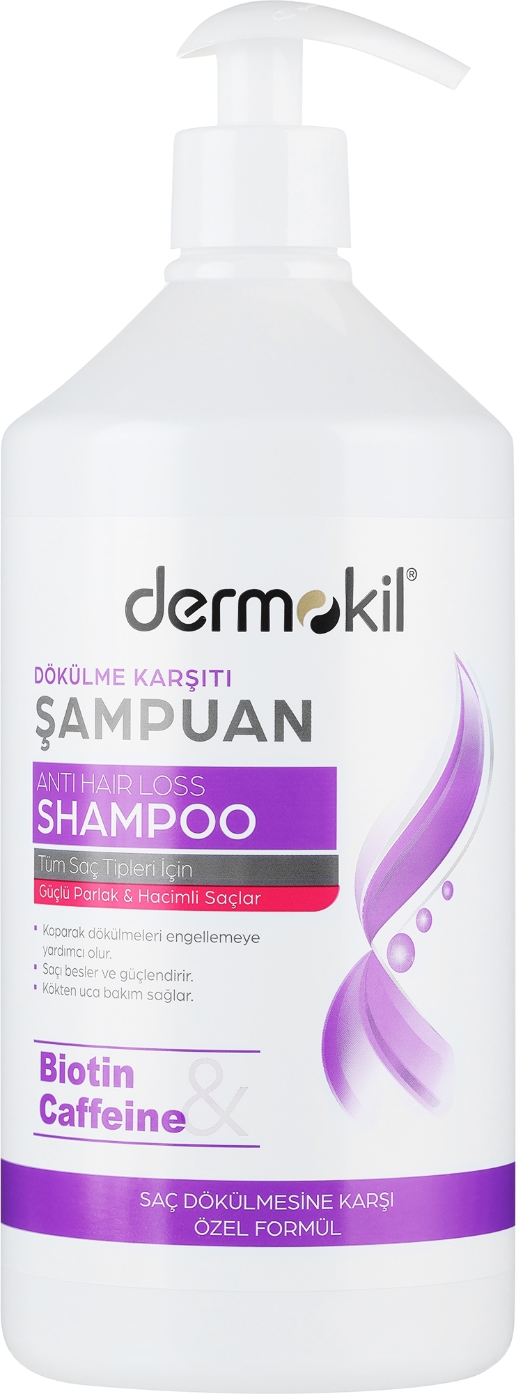 Szampon przeciw wypadaniu włosów - Dermokil Biotin & Caffeine Anti-Shedding Shampoo — Zdjęcie 1000 ml