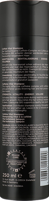 Szampon witaminowy z kofeiną - Alcina It's Never Too Late Coffein Vital Shampoo — Zdjęcie N2