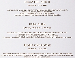 Xerjoff Cruz Del Sur II + Erba Pura + Uden Overdose - Zestaw (perfumy/3x15ml) — Zdjęcie N3