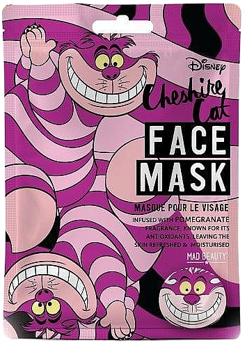 Nawilżająca maska w płachcie do twarzy z ekstraktem z granatu - Mad Beauty Disney Animal Face Mask Cheshire Cat — Zdjęcie N1