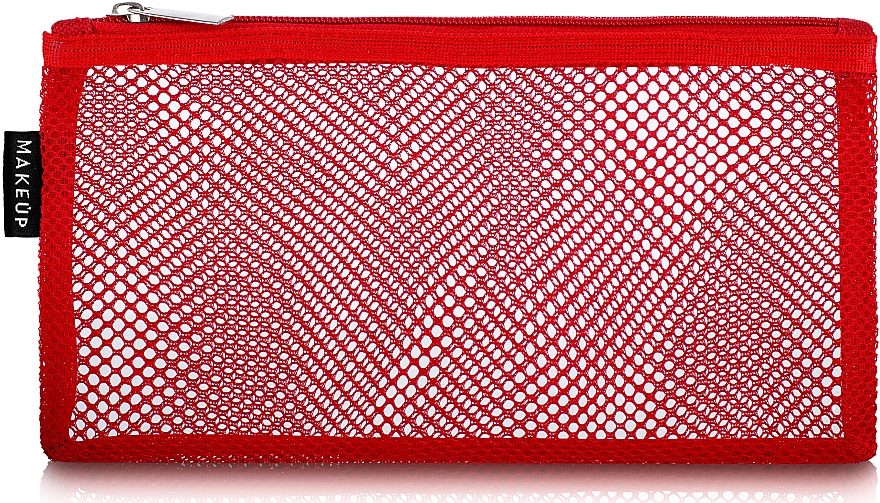 Kosmetyczka podróżna Red mesh, czerwona, 22 x 10 cm - MAKEUP