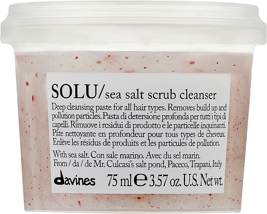 Oczyszczający peeling z solą morską do skóry głowy - Davines Solu Sea Salt Scrub Cleanser — Zdjęcie N1