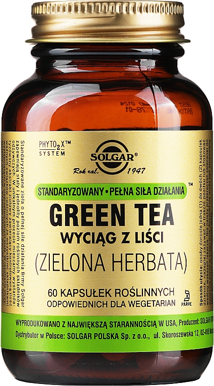 Ziołowy suplement diety Ekstrakt z liści zielonej herbaty - Solgar Green Tea Leaf Extract — Zdjęcie N1