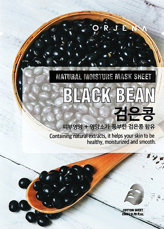 Maska do twarzy w płachcie z ekstraktem z czarnej fasoli - Orjena Natural Moisture Mask Sheet Black Bean — Zdjęcie N1